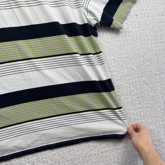 Oakley Y2K Men's Polo Shirt Green / White Striped Short Sleeve Size XL Golf - Picture 16 of 16